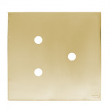 Placa p/ 3 furos 4x4 - Novara Glass Dourado